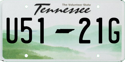 TN license plate U5121G
