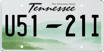 TN license plate U5121I