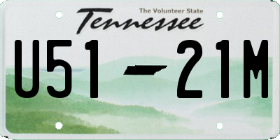 TN license plate U5121M