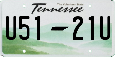 TN license plate U5121U