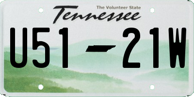 TN license plate U5121W