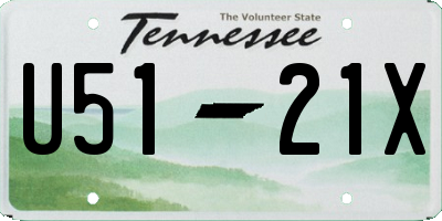 TN license plate U5121X