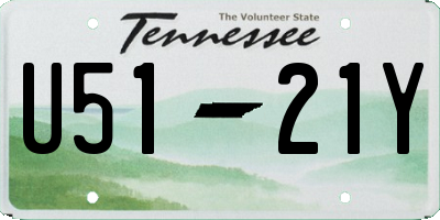 TN license plate U5121Y
