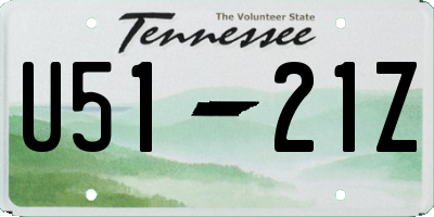 TN license plate U5121Z