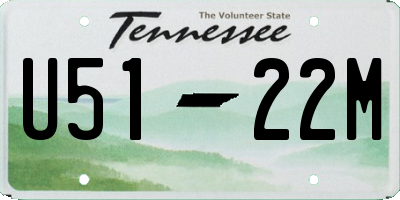 TN license plate U5122M