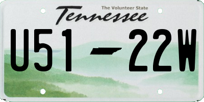 TN license plate U5122W
