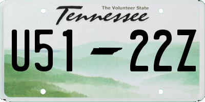 TN license plate U5122Z
