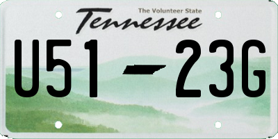 TN license plate U5123G