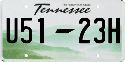 TN license plate U5123H