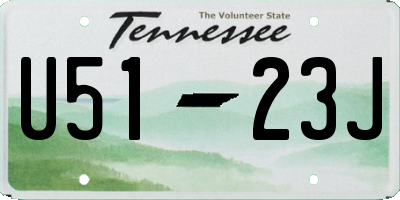 TN license plate U5123J