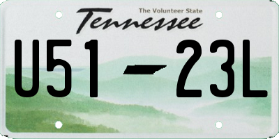 TN license plate U5123L