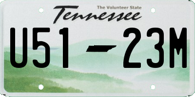 TN license plate U5123M