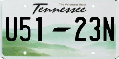 TN license plate U5123N