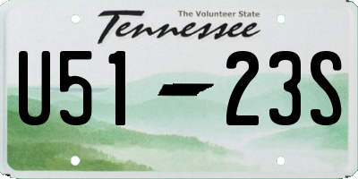 TN license plate U5123S