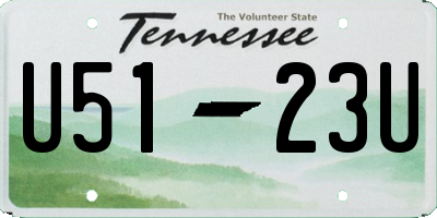 TN license plate U5123U
