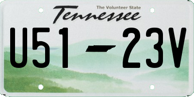 TN license plate U5123V