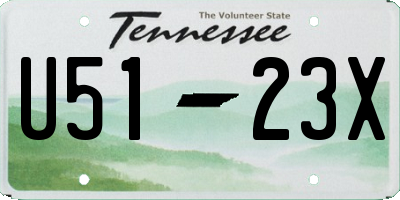 TN license plate U5123X