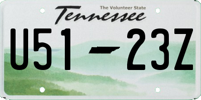 TN license plate U5123Z
