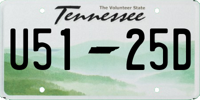 TN license plate U5125D