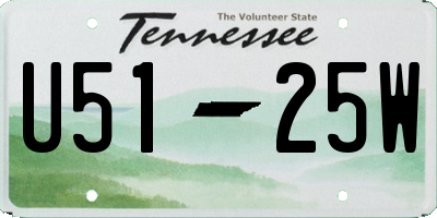 TN license plate U5125W