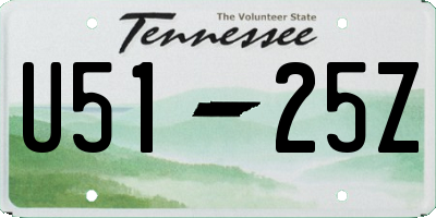 TN license plate U5125Z