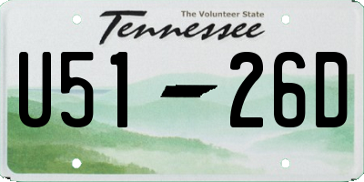 TN license plate U5126D