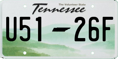 TN license plate U5126F