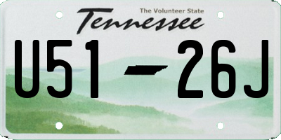 TN license plate U5126J