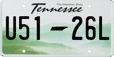 TN license plate U5126L
