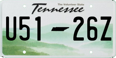 TN license plate U5126Z
