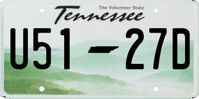 TN license plate U5127D