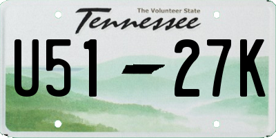 TN license plate U5127K