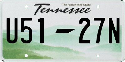 TN license plate U5127N