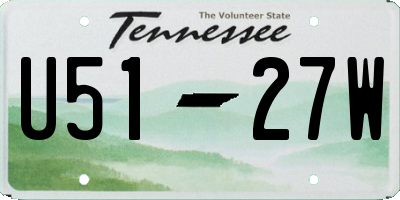 TN license plate U5127W