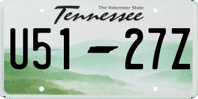 TN license plate U5127Z