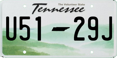 TN license plate U5129J
