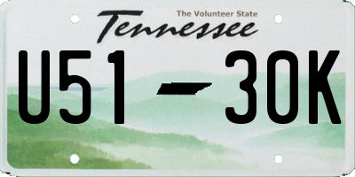 TN license plate U5130K