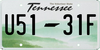 TN license plate U5131F