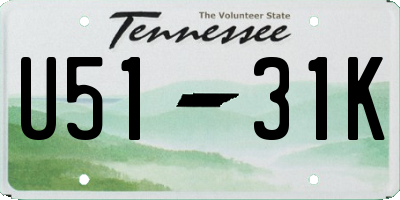 TN license plate U5131K