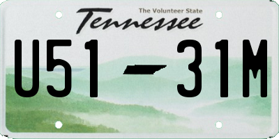 TN license plate U5131M