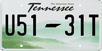 TN license plate U5131T