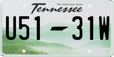 TN license plate U5131W