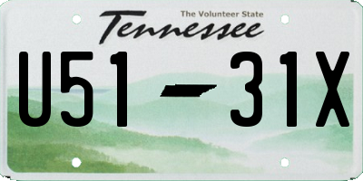 TN license plate U5131X