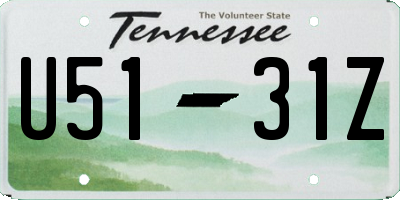 TN license plate U5131Z