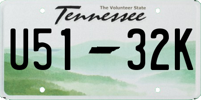 TN license plate U5132K