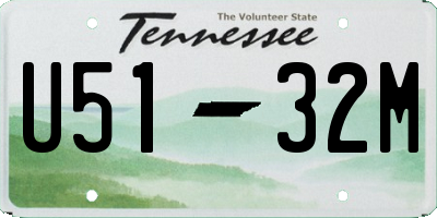 TN license plate U5132M