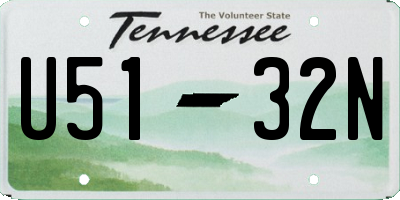 TN license plate U5132N