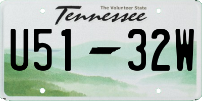 TN license plate U5132W