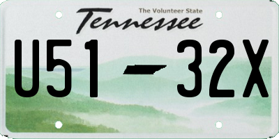 TN license plate U5132X