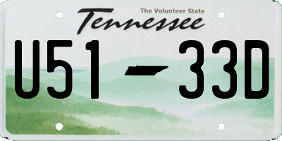 TN license plate U5133D